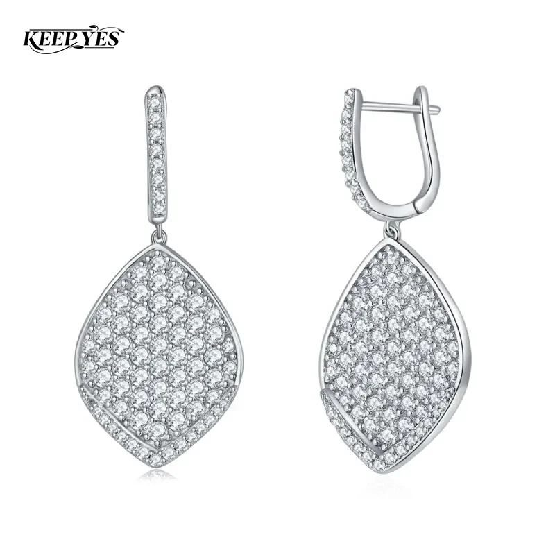 

Серьги-подвески KEEP YES Total 3.0 Carats в форме листьев, полностью из муассанита, для женщин, из стерлингового серебра 925 пробы, сверкающие, для свадьбы, изысканные ювелирные украшения