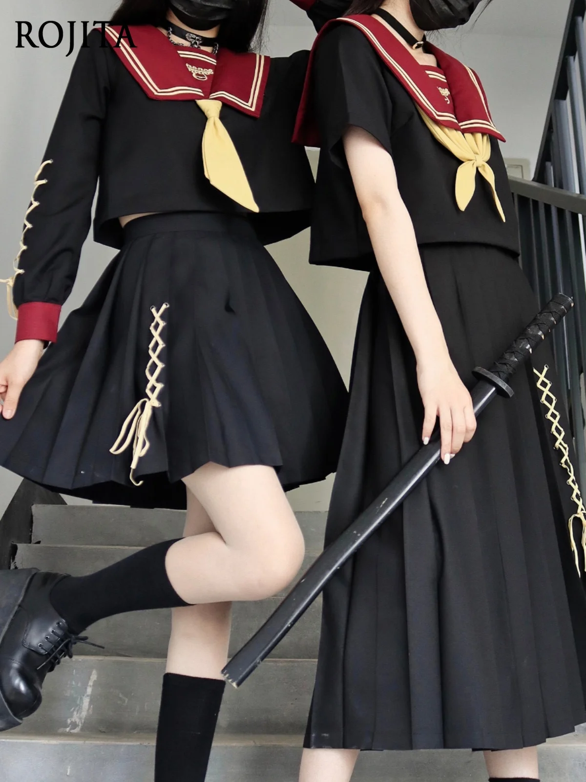 

Girl JK Uniform Suit Schoolgirl Long-sleeved Top and Long Skirt 2-piece Sets Women Outfits Autumn New Skirt Sets