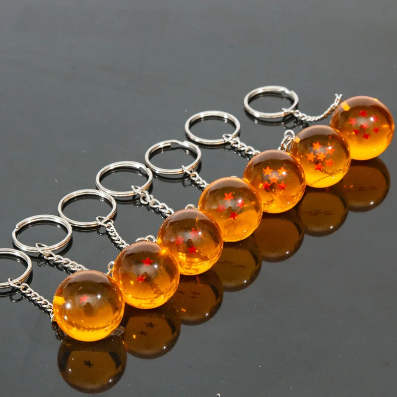 Anime Dragon Ball Series Keychain Charms Accessories 1 2 3 4 5 6 7 Star Dragon Balls Cosplay Keyring Pendant Holder Toys Gift