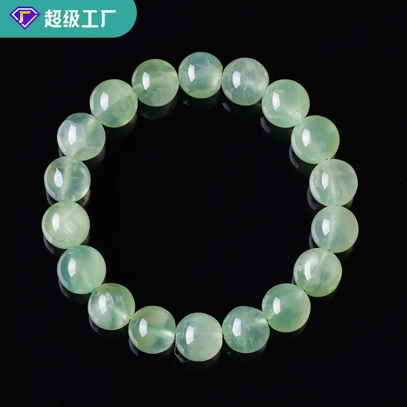 Crystara Prehnite Bracelet Prehnite Bracelet Natural Round Bead Stretch Crystal Wrist Jewelry