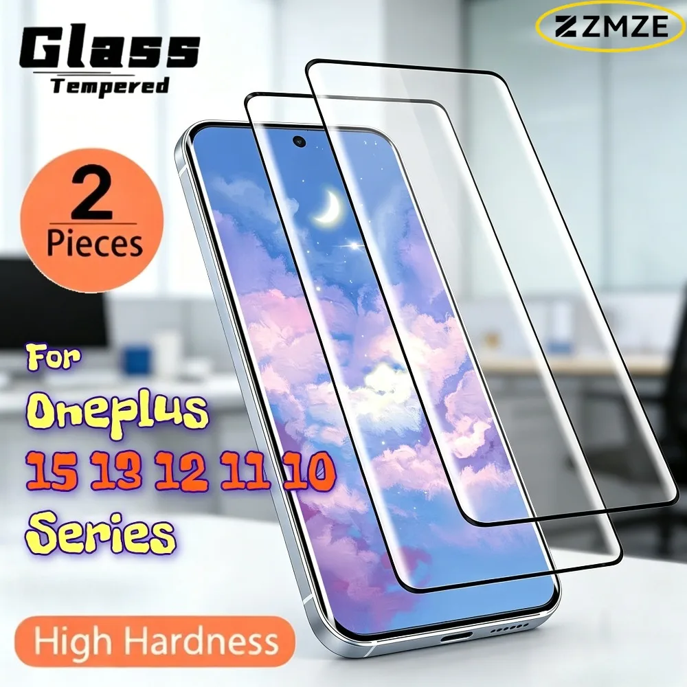 2 Pcs HD Transparent Tempered Glass Films For Oneplus 15 13 12 11 10 R 15 13 10 T 13S 10 Pro Series Ultra Clear Screen Protector
