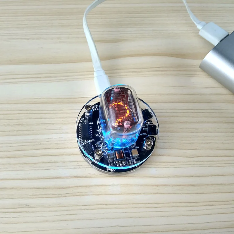 IN-12 Nixie Tube Clock Non-Polar Filament DC5V USB Powered No Extra Bulbs Retro Desk Decor Nixie Clock