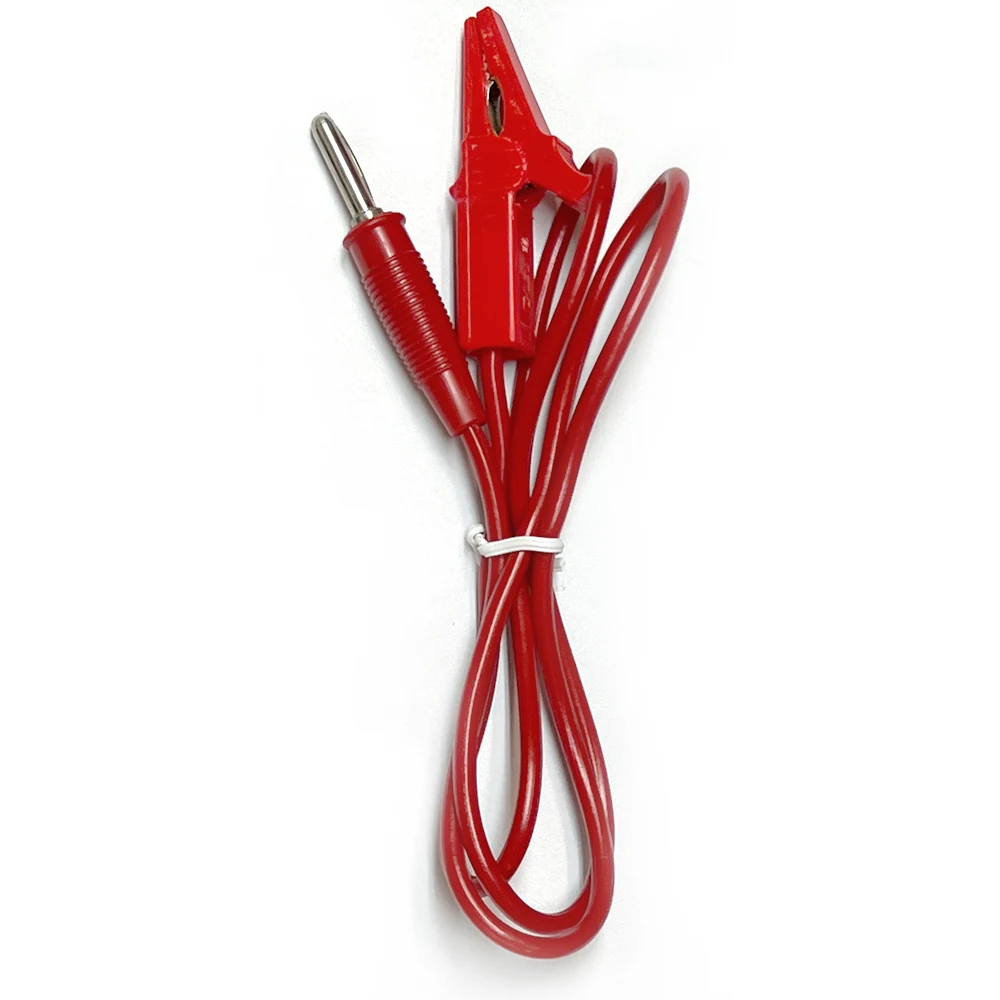 Test line RK00046 with one end crocodile clip and one end banana lantern head in red, compatible with RK2683 series