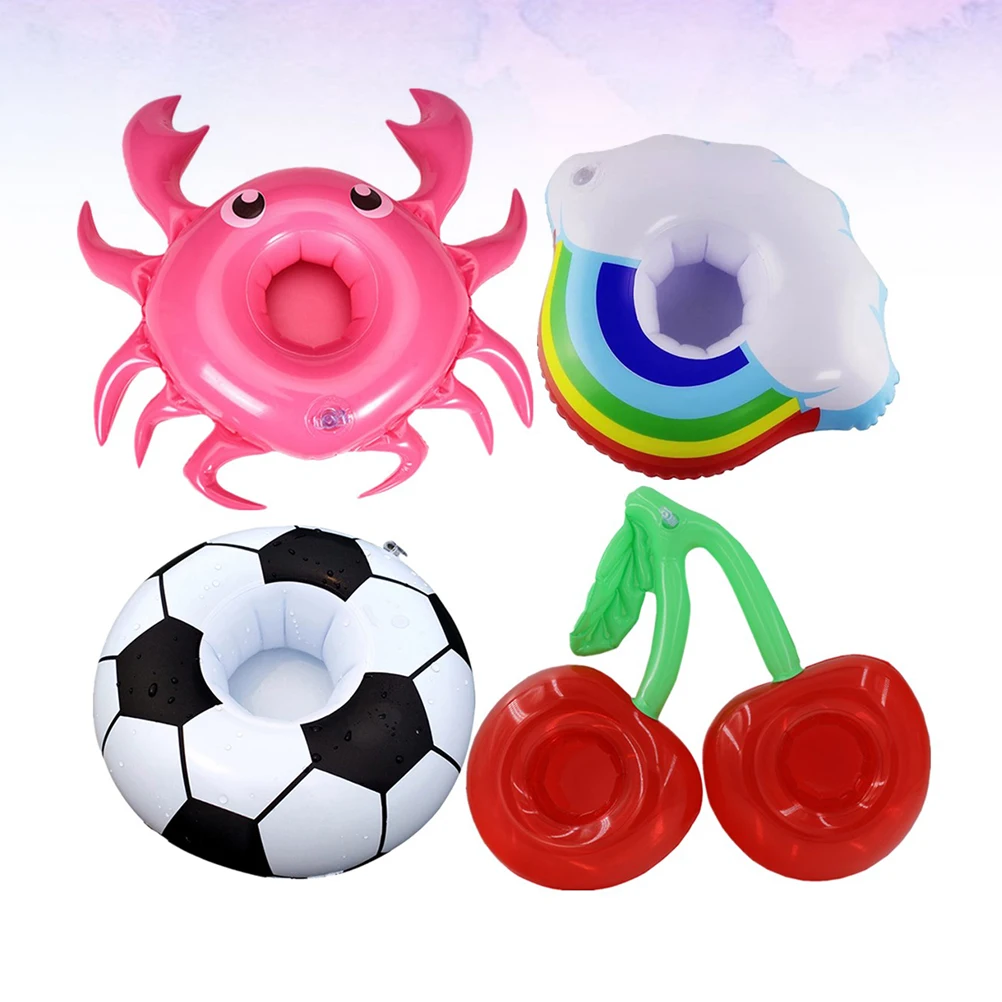 

4 Pcs Watermelon Inflatable Cup Decorations Party Floating Drink Holder