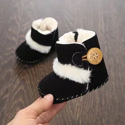 Nuovo inverno bambino peluche addensato suola in gomma calda antiscivolo stivali da neve per neonati Indoor e Outdoor primo passo scarpe da passeggio