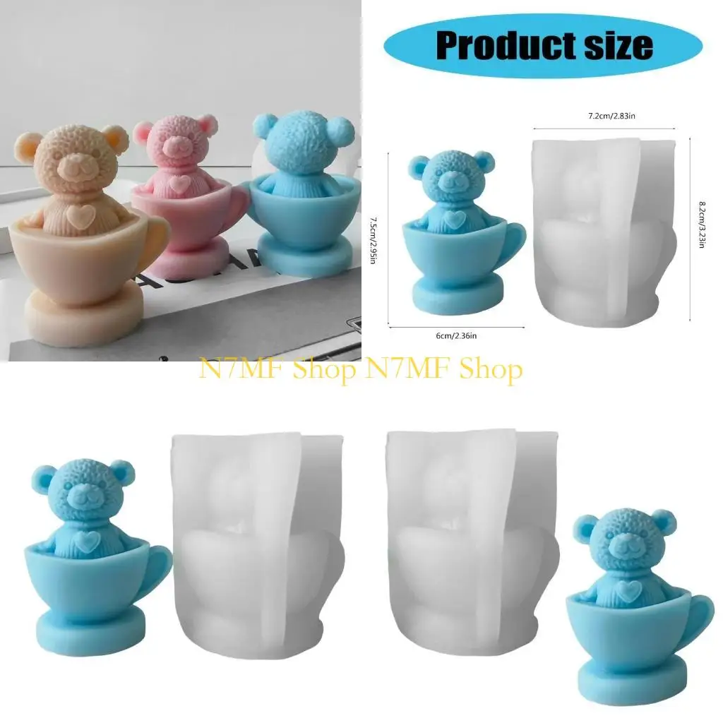 

N7MF Reusable Silicone Mold for Candle Making Cup Bear Home Craft and