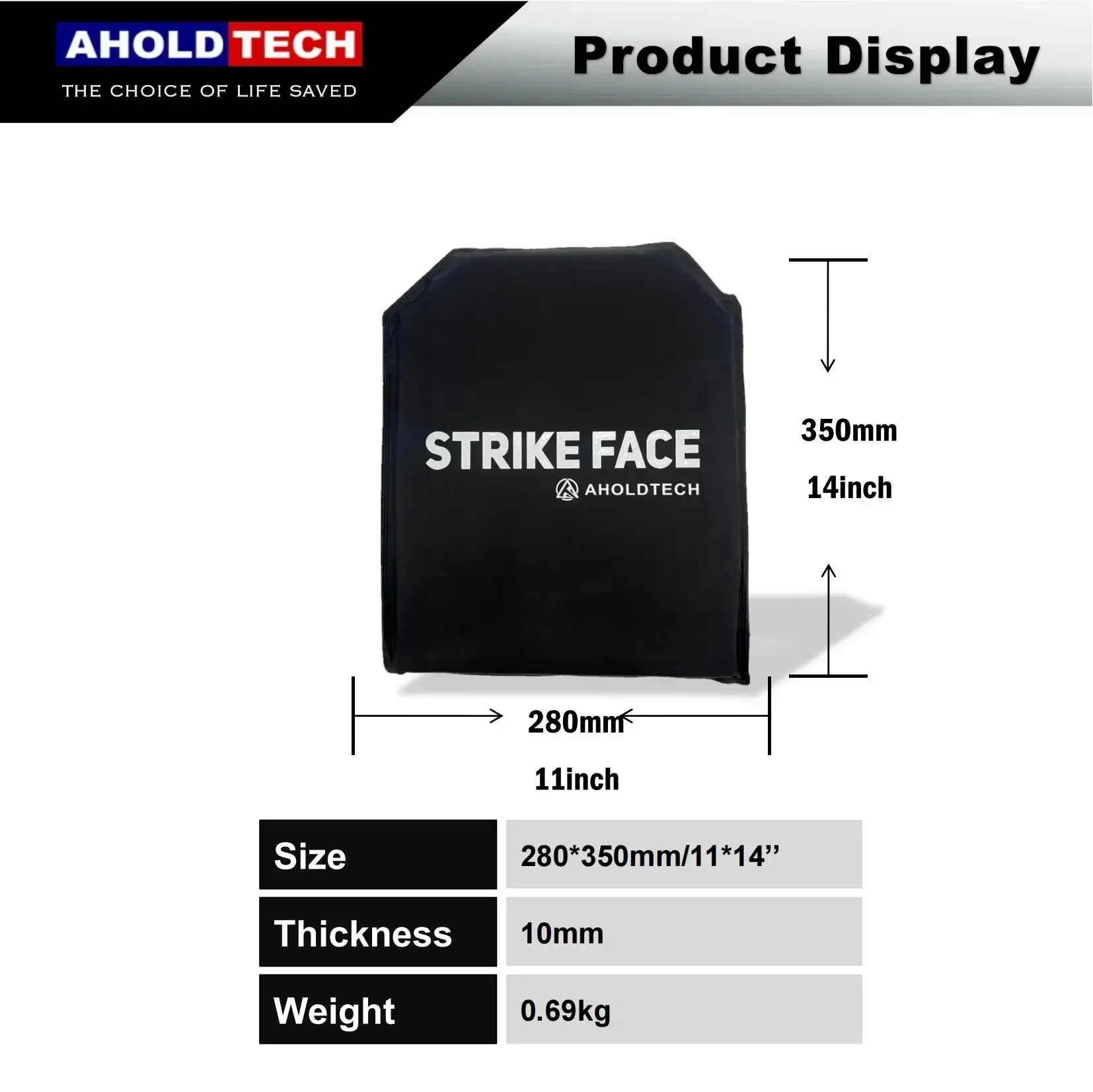 Aholdtech LE< NIJ IIIA 3A Soft Bulletproof Plate Ballistic Vest Bulletproof Backpack Ballistic Board Big Plate 11x14&10x12