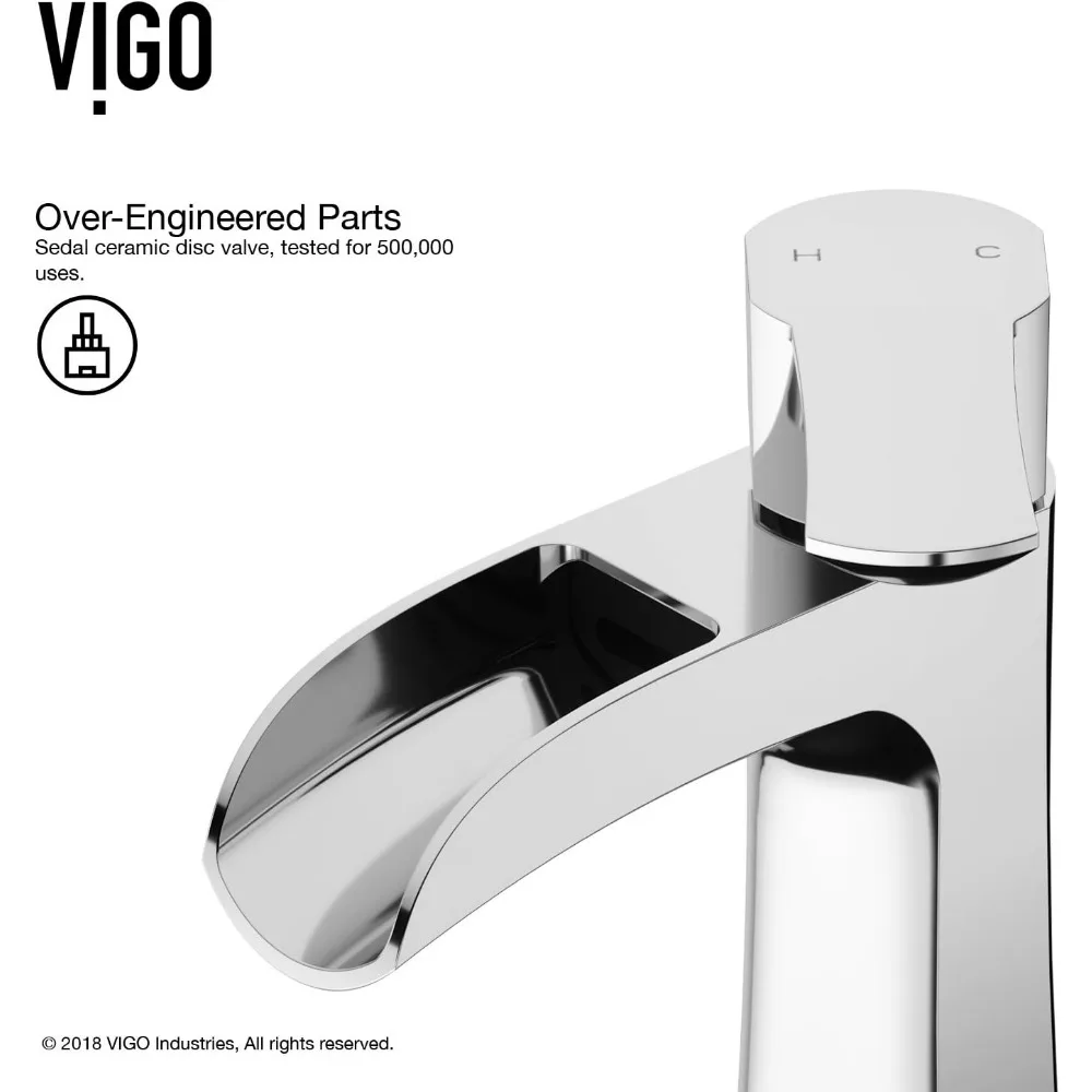 7 Inch Single Handle Bathroom Faucet in Chrome Finish - Modern Single-Hole Sink Mixer with Sleek Design for Home Remodeling