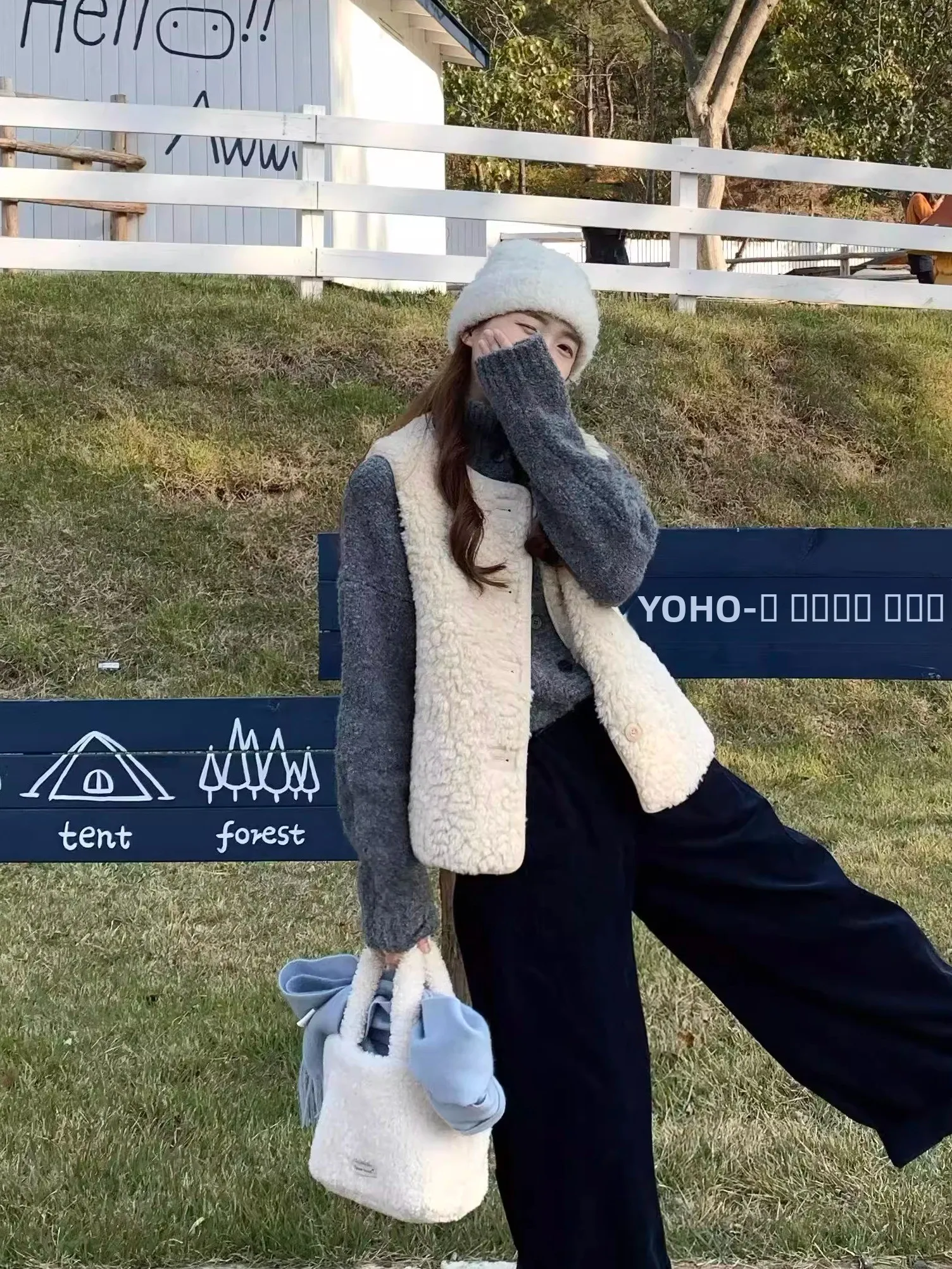 

Warm Furry Lamb Wool Vest Women's Autumn Winter New Sle Slimming Anti-Aging Vest Retro Outfit Jaet Commute Sle Pure Color