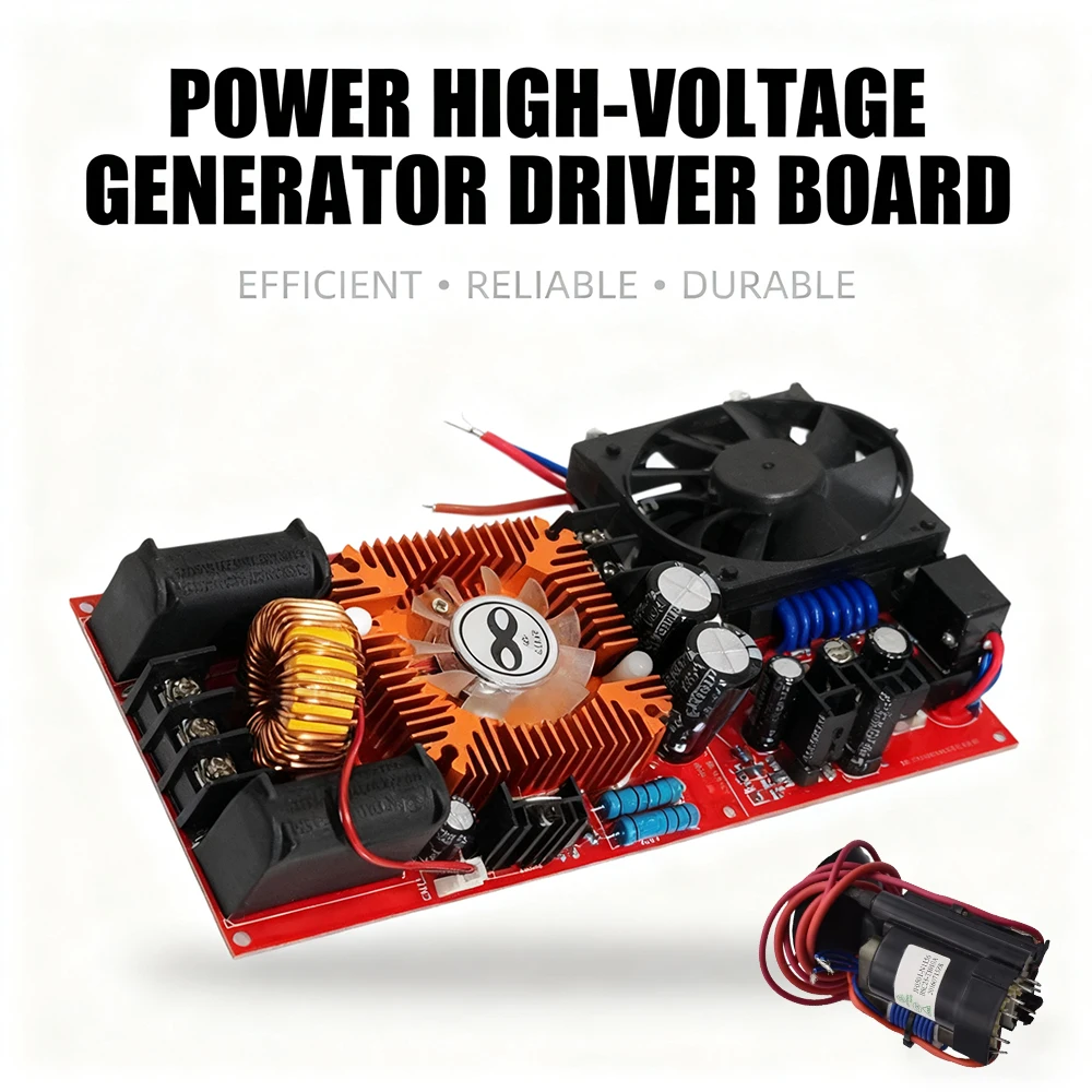 DIY Electronic Kit 250W 15A DC12-30V ZVS Tesla Coil Flyback Driver Ignition Coil Generator with Fan High Voltage Board DIY Tool