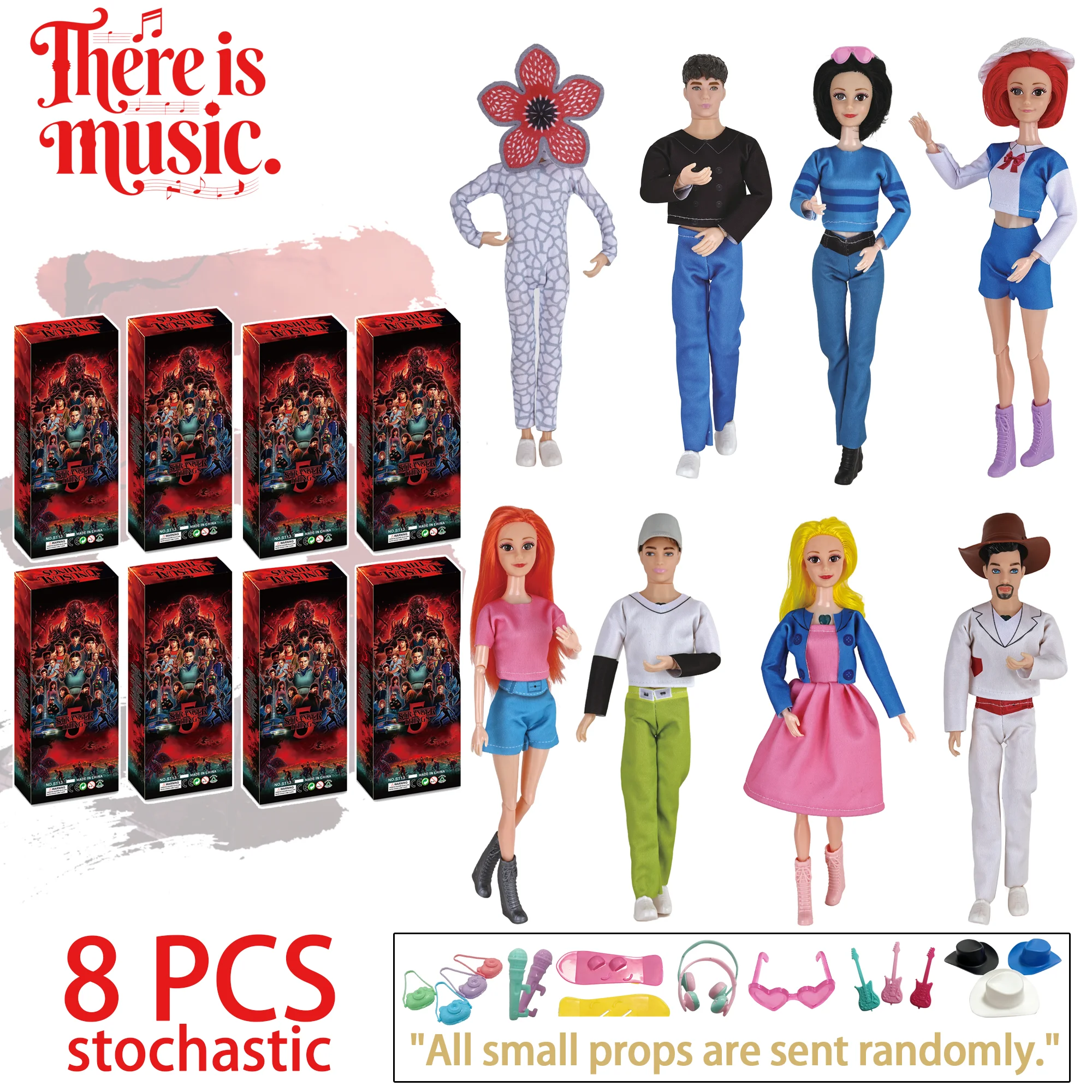 

Kpop Model Unusual Things 5 Action Figure Set Collectible Dolls with Demogorgon Design Gift for Fans Kids
