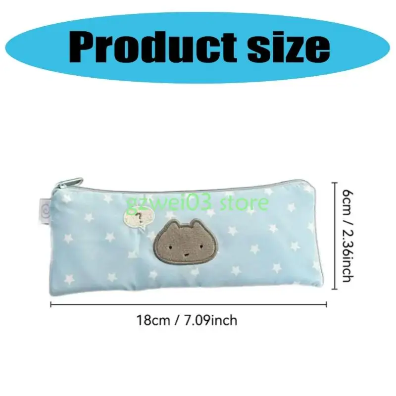 Y8ac Star Pattern Pencil Case Case Double Layered Pen Macous 2 Copartment Cencil Sagn