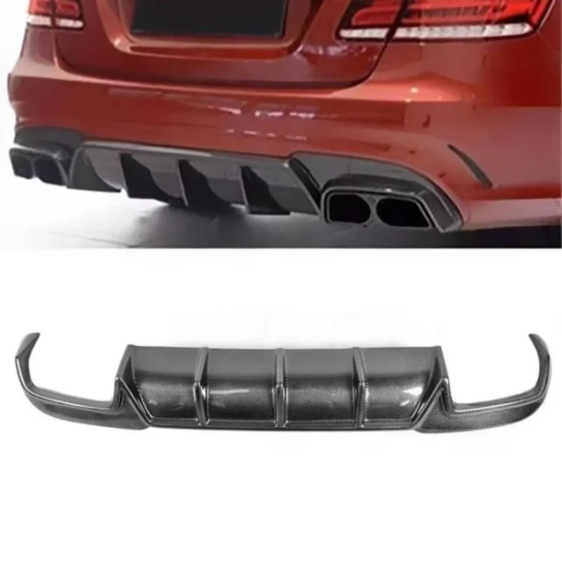 Carbon Fiber Rear Bumper Diffuser Spoiler Fits for W212 E63 2013-2016 view 2