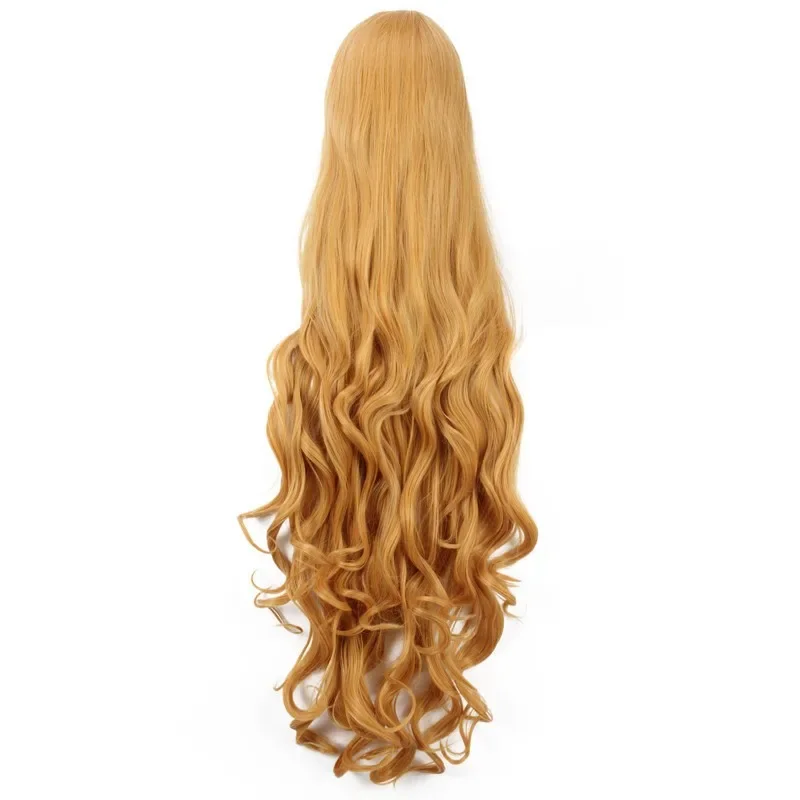 Toradora! Aisaka Taiga 100cm Long Curly Wavy Golden Brown Heat Resistant Hair Cosplay Costume Wig   Free Wig Cap