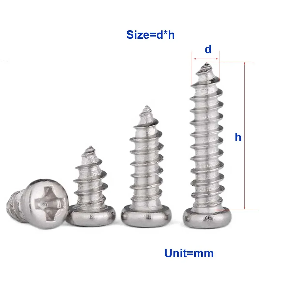 

PA Nickel Plated Micro Round Head Pan Head Cross Tapping Screw M1M1.2M1.4M1.5M1.7M2.3M2.6