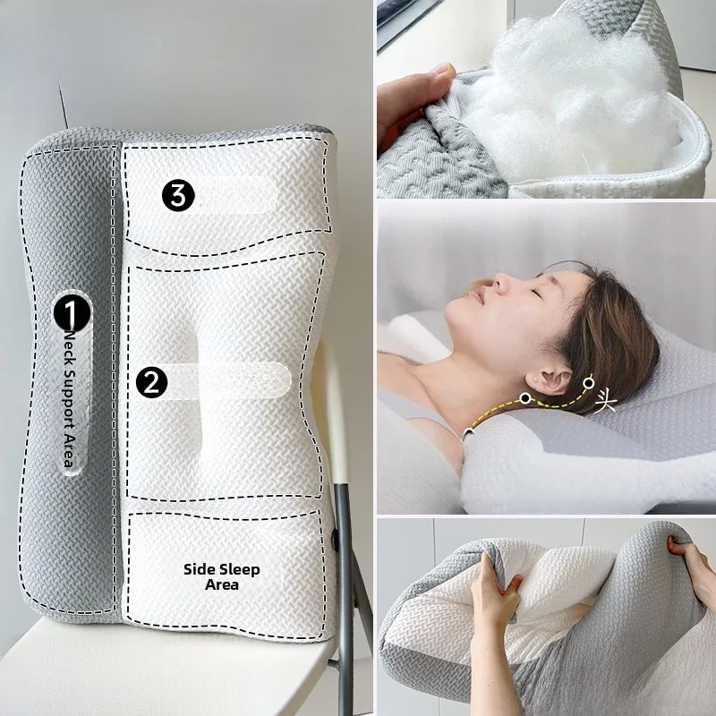 

Подушка Sinmire из пены с эффектом памяти, прямоугольная, для глубокого сна на боку, бесшумная, комфортная, для кровати.