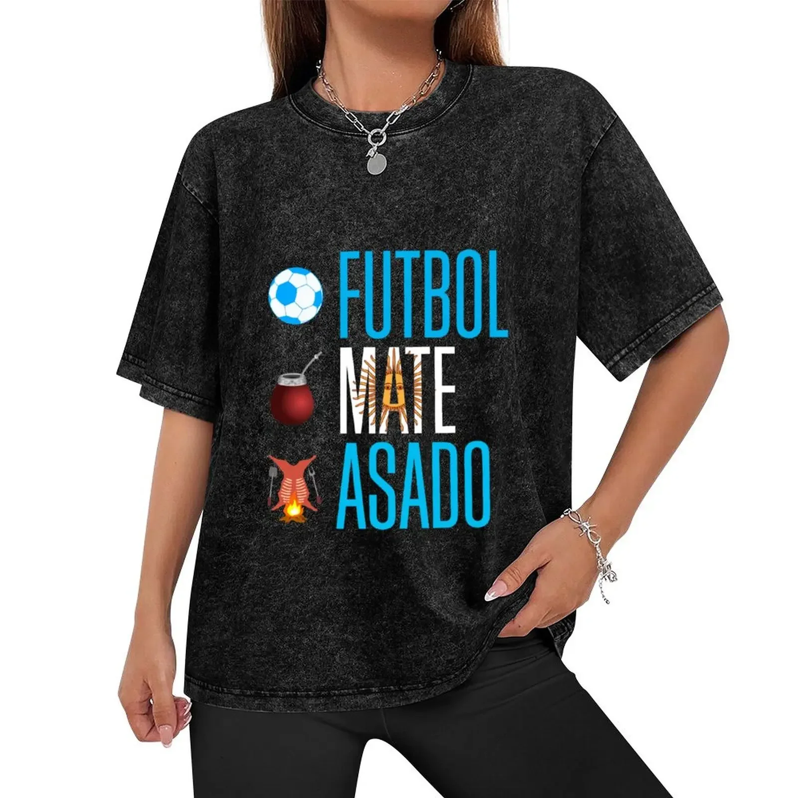 Soccer, Mate and Asado T-Shirt graphics blanks essential t shirt baggy shirts T-shirt men