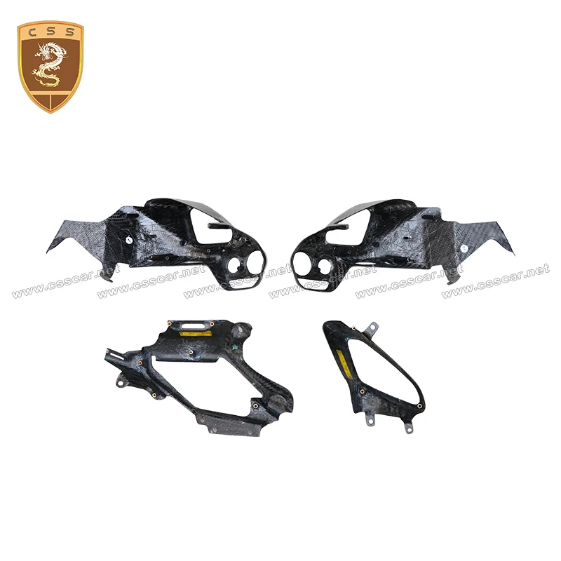 5PCS OEM Style Glossy/Matte Dry Carbon Fiber Interior Accessories Kit Car Air Conditioning Port For Ferrari 488 Left Driver