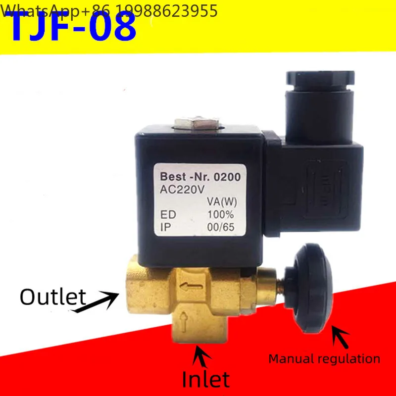 TJF-08 Adjustable Steam Solenoid Valve  Electric Heating Steam Boiler Iron Ironing Table Solenoid Valve G1/4 Thread  AC220V DC24
