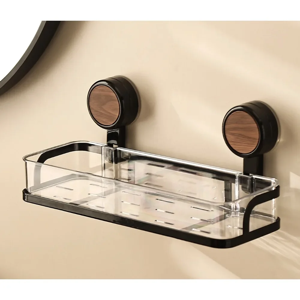 Suporte de ventosa com padrão de nogueira, antigo, pia de banheiro, armazenamento de perfuração livre de parede