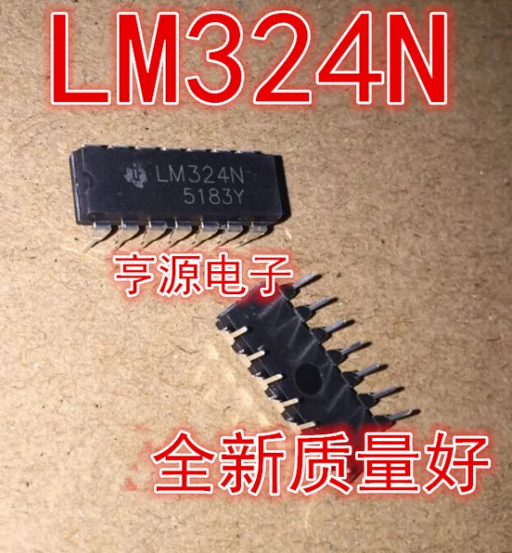 10PCS new LM324 LM324N DIP-14 four-way operational amplifier in-line large chip quality is good