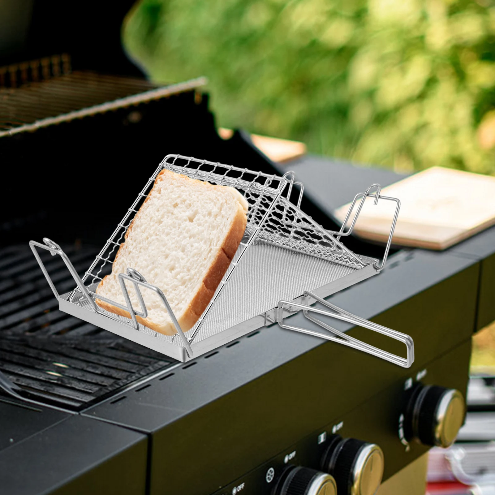 

Stainless Steel Toast Rack Folding Camp Hot Basket Grilling Japanese Style Detachable Baking Wire Rack Portable Square
