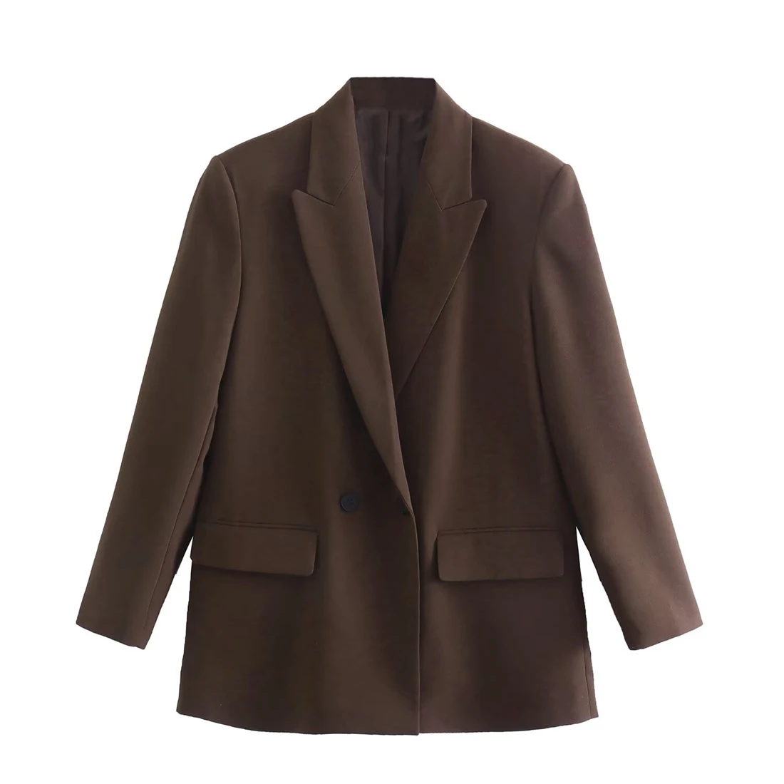 Blazer oversize alla moda da donna doppiopetto stile a due bottoni disponibile in più colori per abiti eleganti