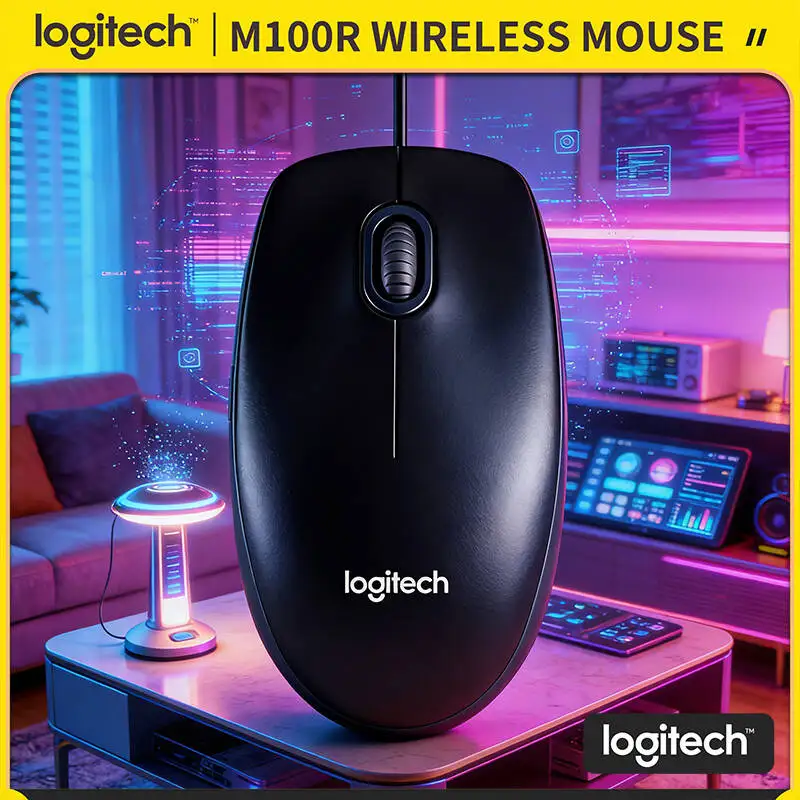 

Оригинальная проводная мышь Logitech M100R, оптический сенсор 1000DPI, 3 кнопки, колесо прокрутки, кабель 1.8м, совместимость с Mac и Linux, для офиса и дома