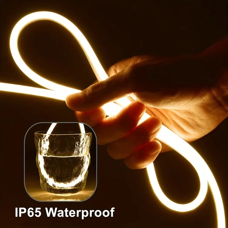 USB 5V LED Neon Light Strip with Touch Sensor Dimming Switch, Flexible Silicone & Waterproof, Ideal for Indoor and Outdoor Home