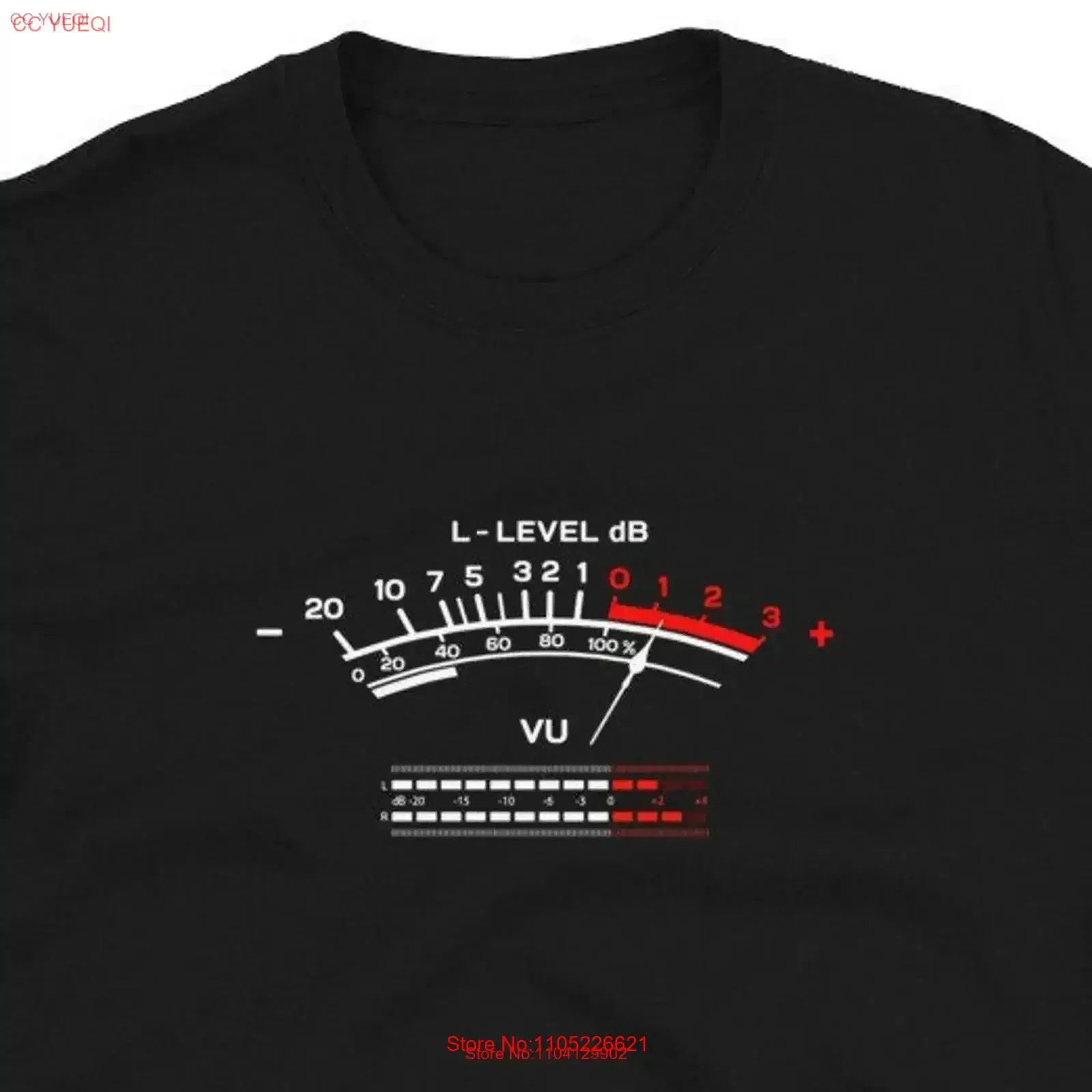 VU Meter Analog Classic Hi Fi DJ T Shirt vintage Washed Casual Stretched Unisex Slightly Versatile homme designer clothes
