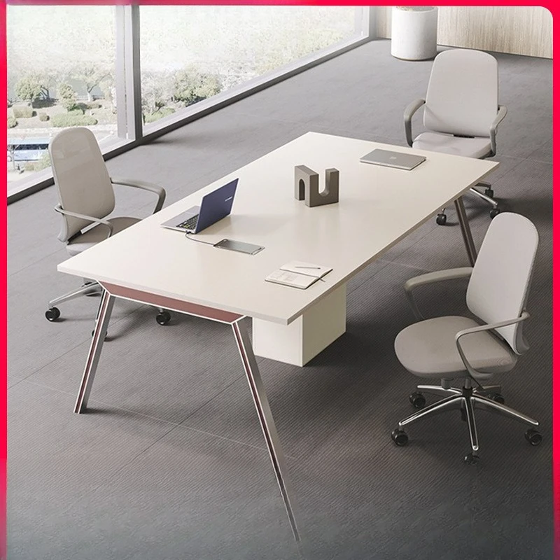 Conference table simple modern small conference long table rectangular office conference room table and chair combination