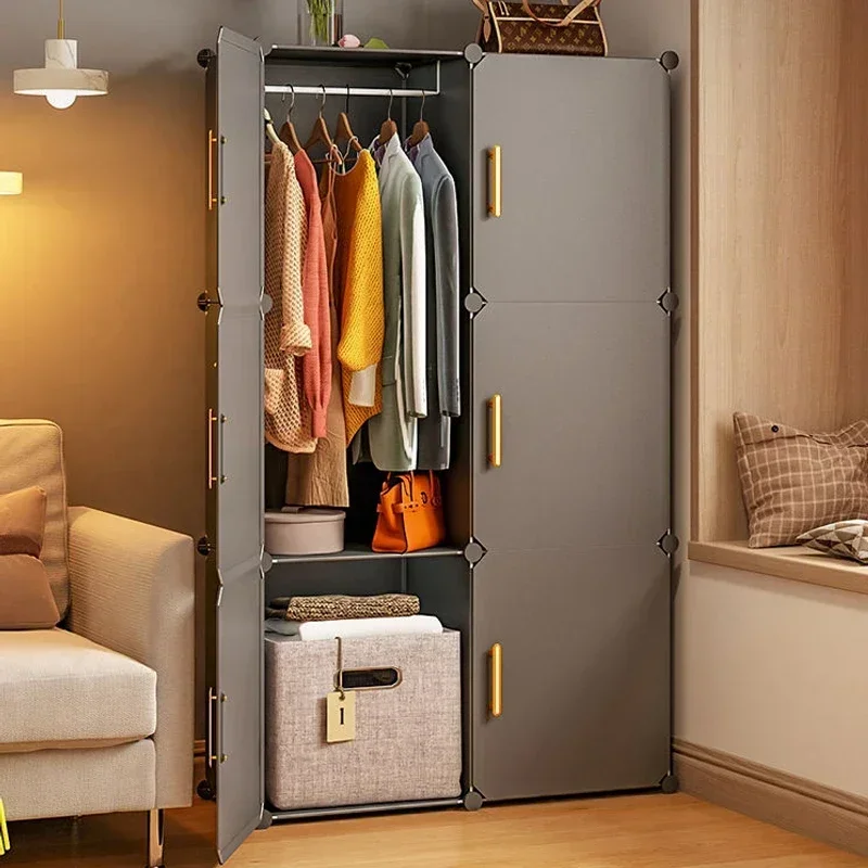 Folding Wardrobe Clothes Cabinets Simple Dressers Cube Storage Locke Closet Plastic Collapsible Sturdy Home Bedroom Furniture