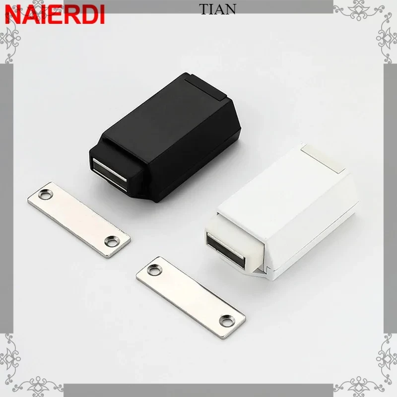 NAIERDI Cabinet Magnets Door Catch,Heavy Duty Push to Open Magnetic Cabinet Latch,Replacement Handle,Push to Open Cabinet Catch