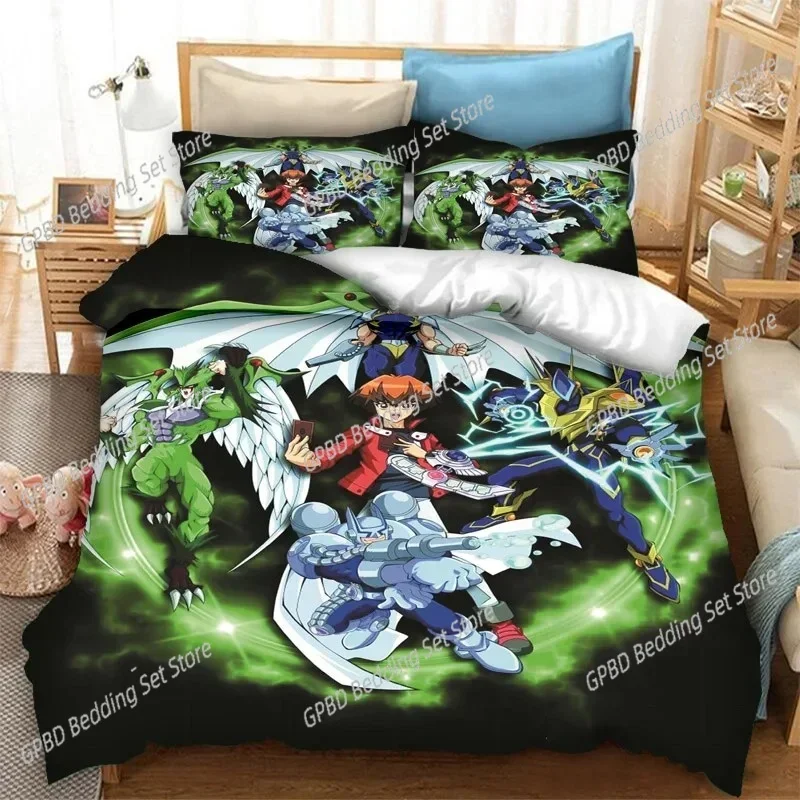 Anime Yu Gi Oh Duel Yugi Comfortable Duvet Quilt Cover Pillowcase Bedding Set Children Bedroom Decoration Home Textile