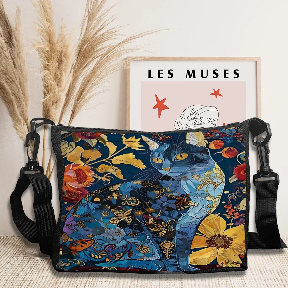 

1pc Abstract Cat Cute Quirky Small Animal Women Handbag Crossbody Bags for Travel Tote Bag Portable Ladies Handbags Girls