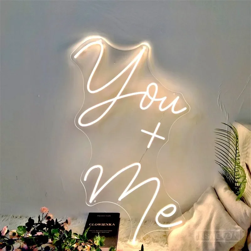 

LED Neon Sign You and Me, Flexible Lamp, Wedding Room Decor, Wall Decoration, Bedroom LED Sign, Indoor Party, Girl and Boy Gift