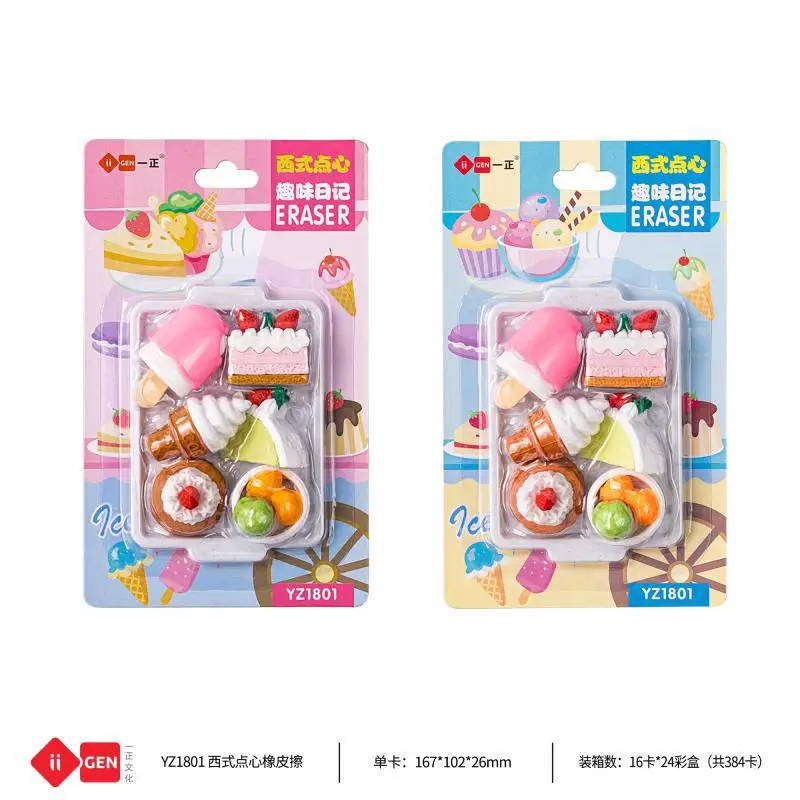 Kawaii Kuchen und Gebäck Dessert Radiergummi Kinder Spielzeug Simulation Form Nette Lebensmittel Gummi Studenten Bleistift Radiergummi Schule