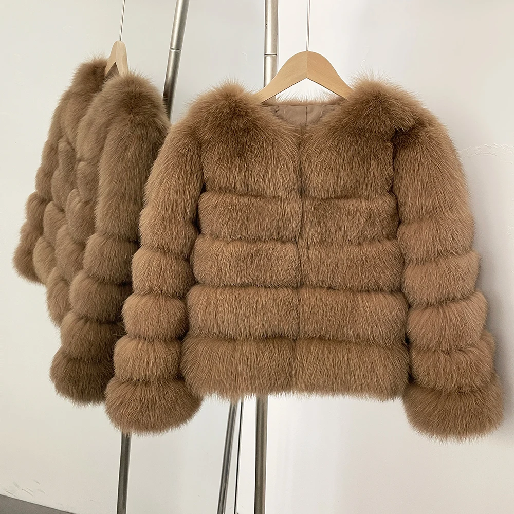 OFTBUY Großhandel Hochwertige Winterjacke für Damen, Natürlicher Waschbärpelz-Mantel, Flauschiger Echter Fuchspelz, Dicke Warme Oberbekleidung, Streetwear – Detail 17