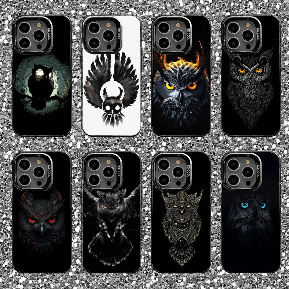 

Animal Owl Phone Case For iPhone 16,15,14,13,12,11,Pro,XS,Max,Plus,Mini,SE Black Candy Matte Shockproof Cover