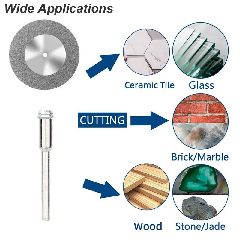 Disco de corte de hoja de diamante, rueda de sierra Circular, herramienta rotativa, Mini taladro, madera, piedra, plástico, vidrio, cerámica, cortador de corte afilado