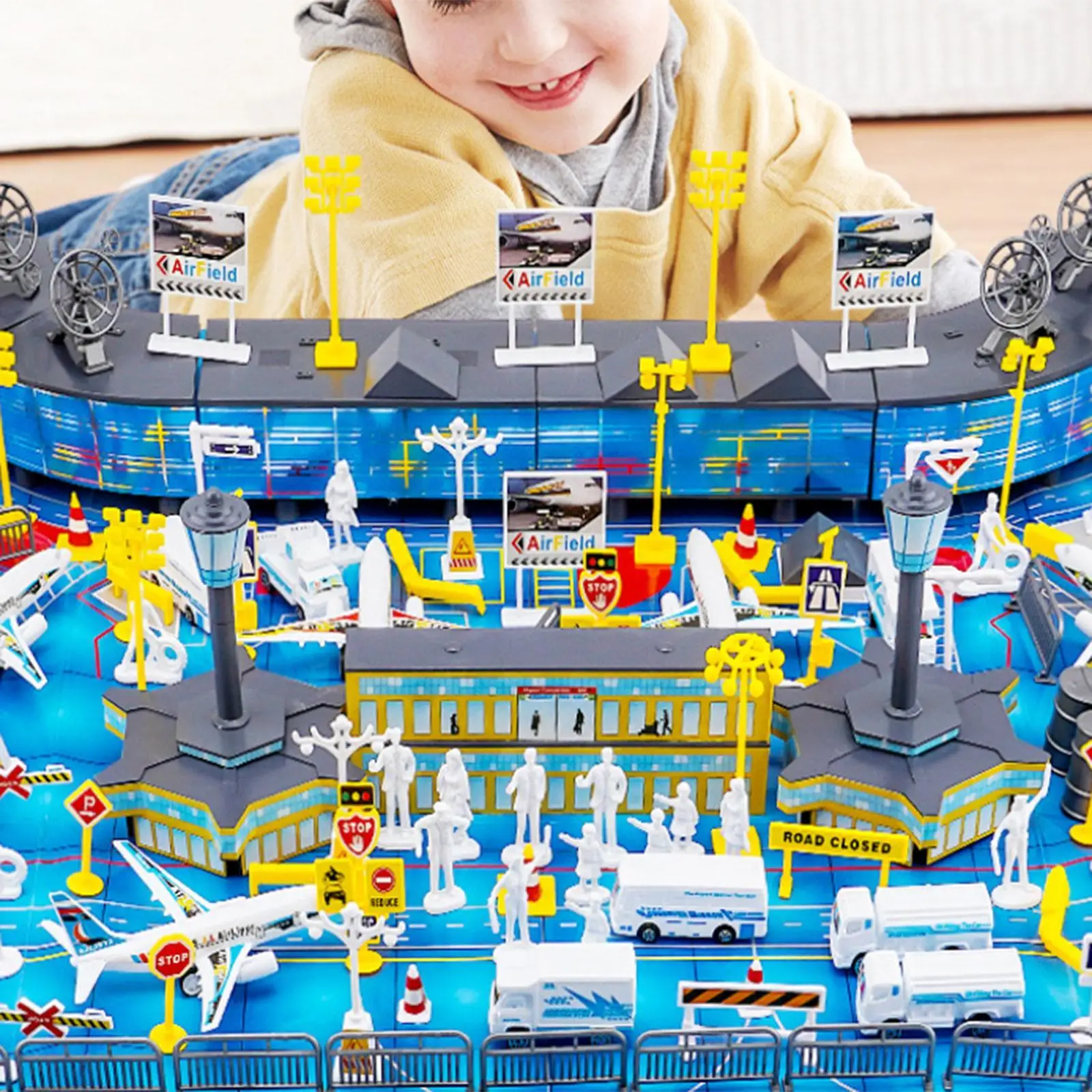 

Vehicle Airplane Playset Assembled Airport Model for Children Creative Toys for Kids Educational Gift