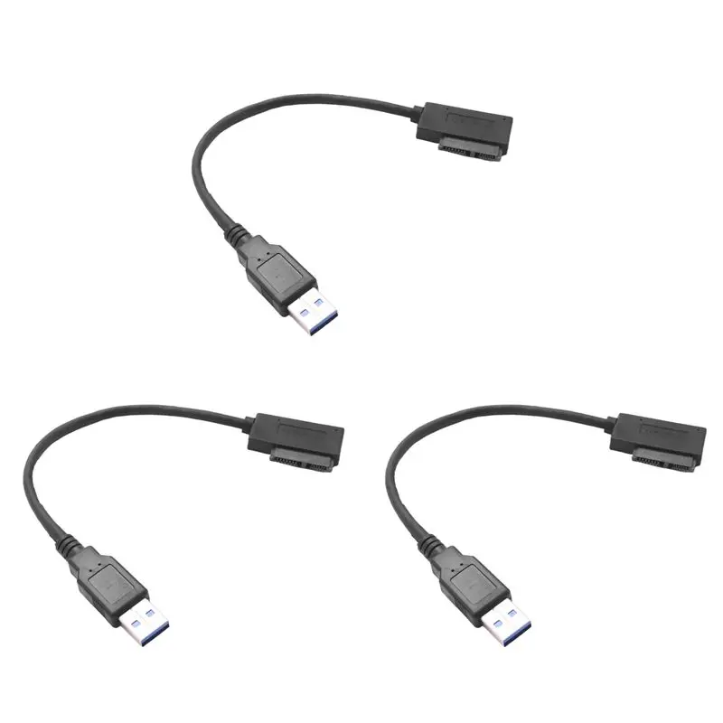 Superior-3X USB 3.0 To 7+6 13Pin Slimline SATA Laptop CD/DVD ROM Optical Drive Adapter Cable