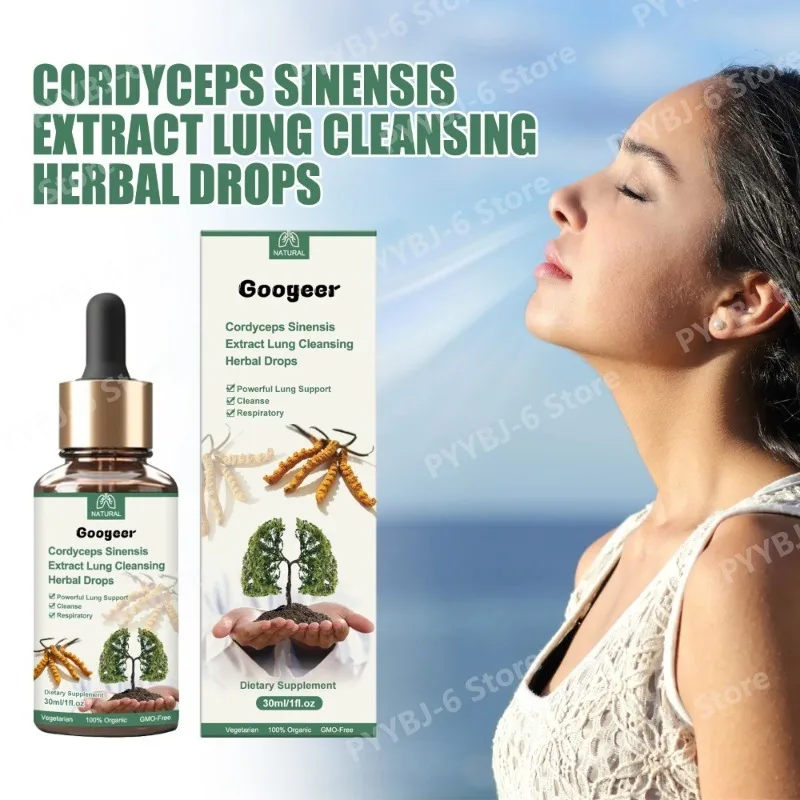 Cordyceps Sinensis Extract Herbal Drops with Mullein &Turmeric Natural Herbal Wellness Support Dietary Supplement for Adult 30ml