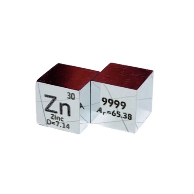 

MIRROR POLISHED Zinc Metal 10mm Density Cube 99.99% Pure for Element Collection