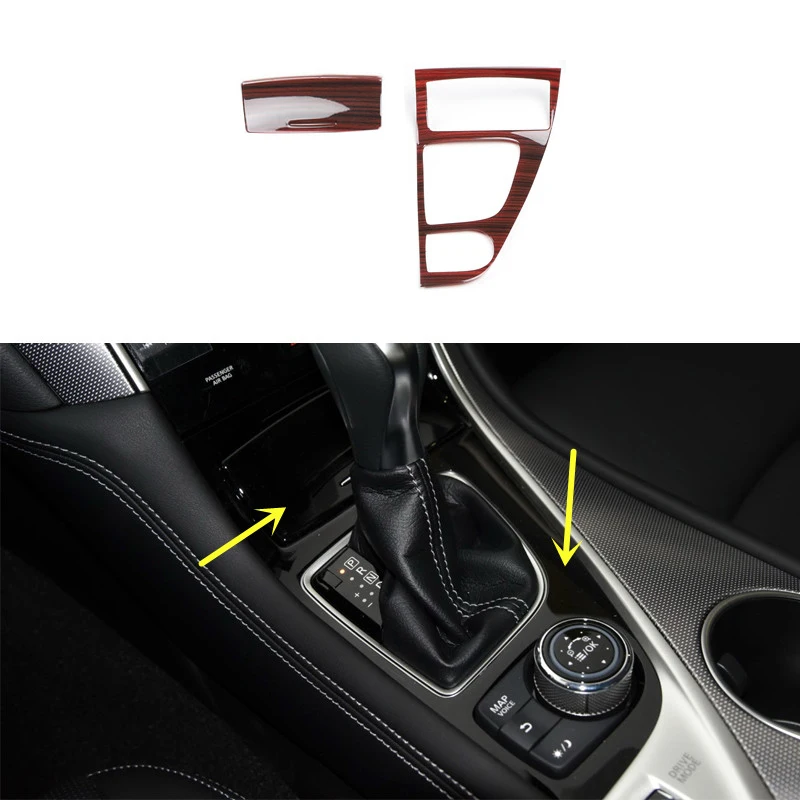 Console Gear Shift Box Panel + Cigarette Ash-Tray Cover Sticker Strip Trim For Infiniti Q50 Q50L Q60 2014-2023