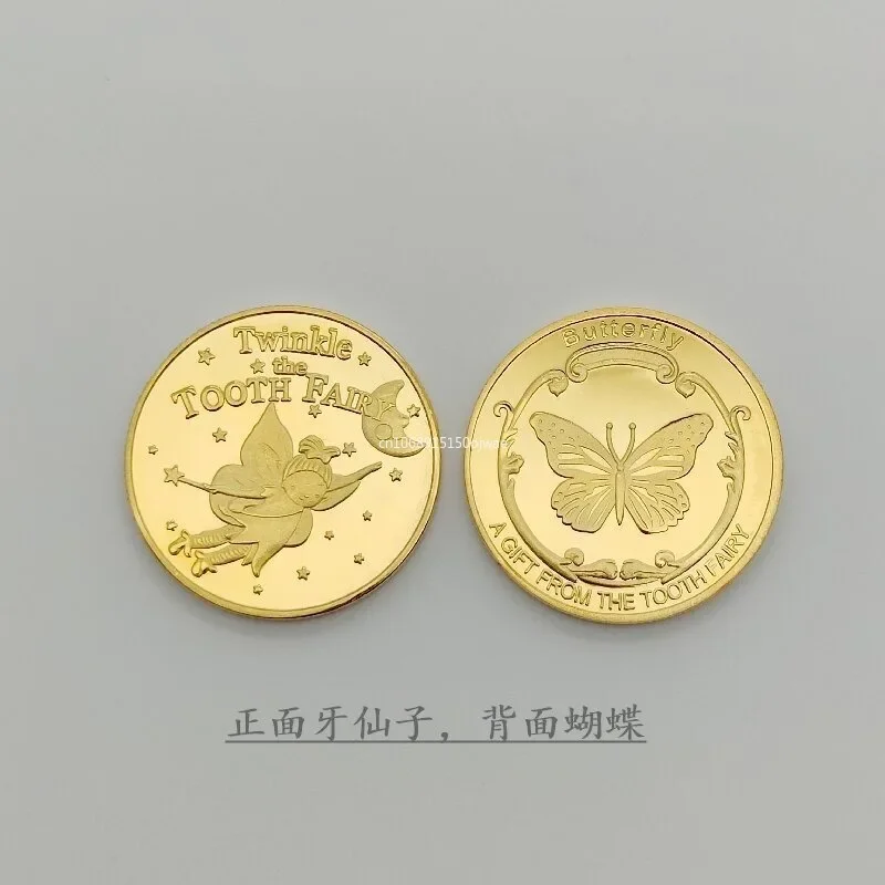 Dental Creative Tooth Fairy Shape Commemorative Coin Gold Plated Souvenir Coin for Children Kids Baby Dentistry Clinic Gifts