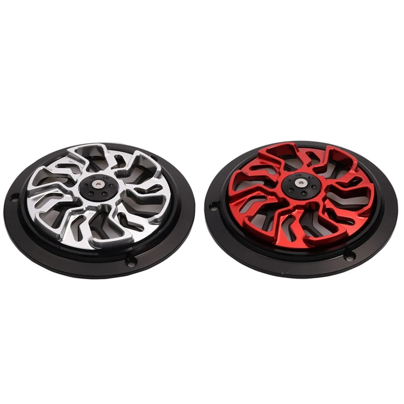 

2 Set Motorcycle Engine Cover Fan Protector Radiator Guard For Vespa Sprint Primavera Piaggio 150 Silver & Red