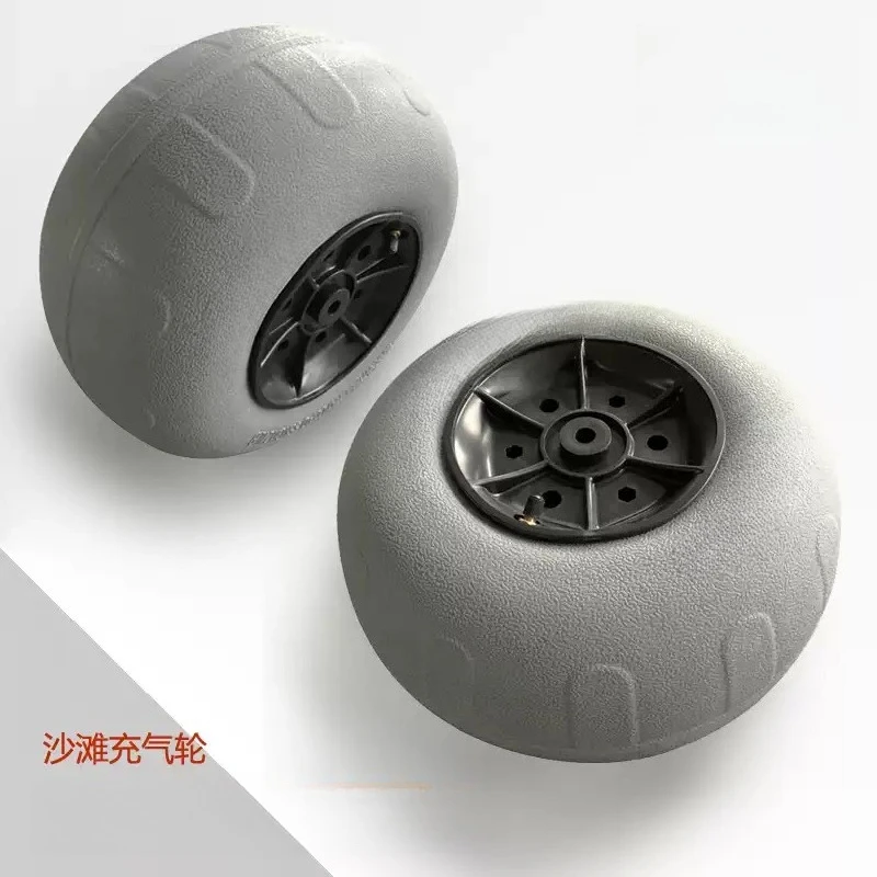 2 Pack 12 Inch 2.2cm PVC Beach Wheels Replacement Big Sand Wheels Air Pump for Kayak Dolly Canoe Rolling Walker Beach Chair-New