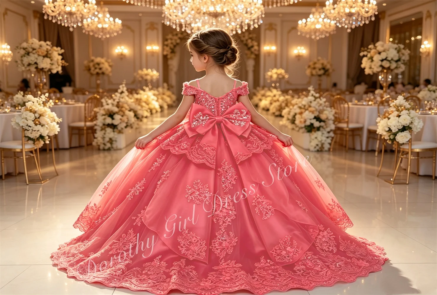 Puszysta sukienka dla dziewczy – Crystal Mesh Fabric recenzja i cena