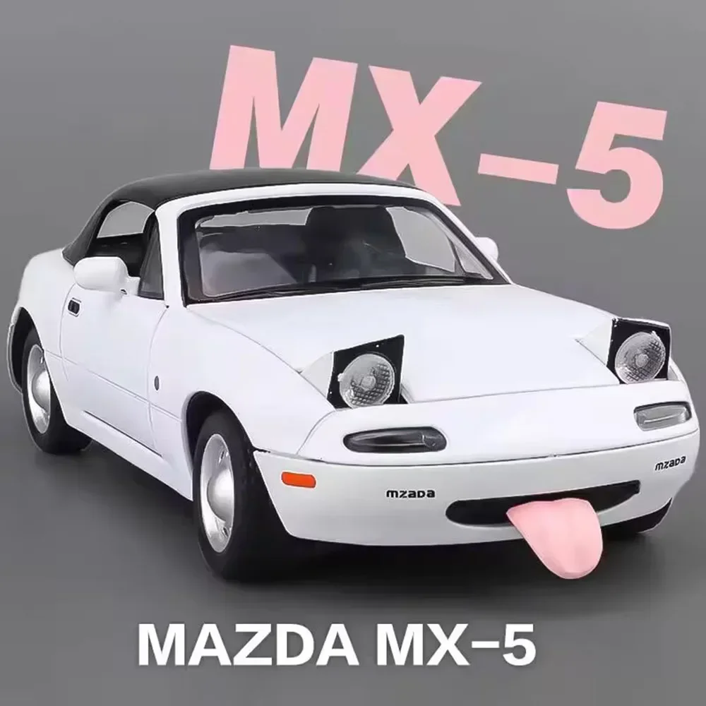 

1:24 MX-5 Toys Cars Alloy Diecast Models with Light Sound Miniature Vehicle Wheel Steering Car Model for Child Adult Gifts
